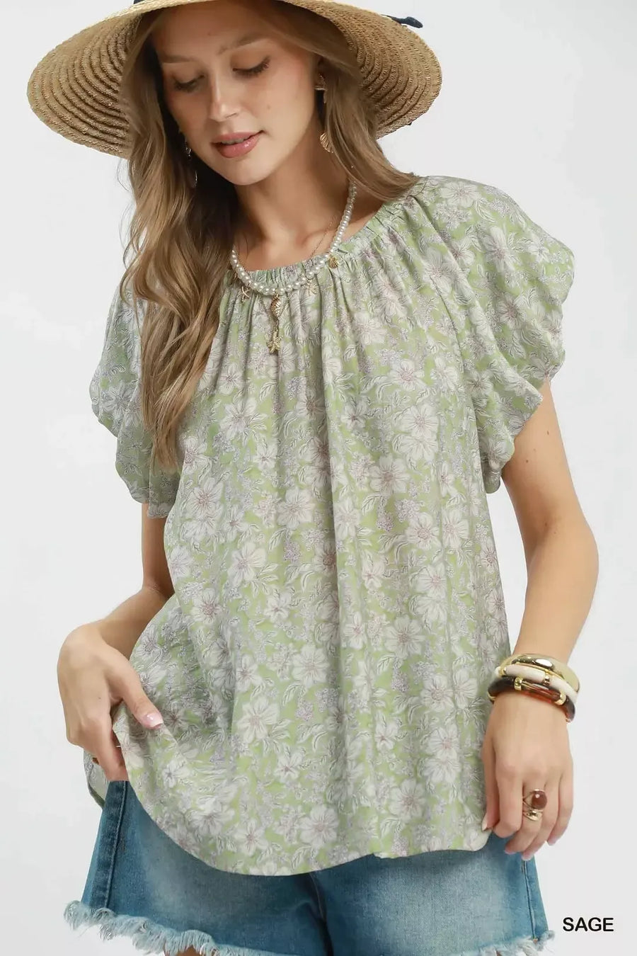 Floral Puff Sleeve Blouse