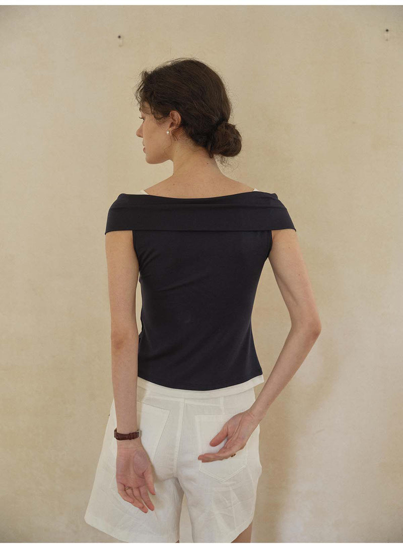Contrast Color Tencel Cool Breathable Short Sleeve T-Shirt Women Casual Loose Top