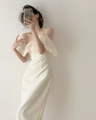 Off-Shoulder Ruffle Corset Mini Dress - garment detail