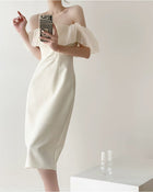 Off-Shoulder Ruffle Corset Mini Dress - garment detail