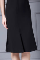 Embellished Off-Shoulder Fishtail Midi Dress - garment detail