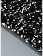 Long-Sleeve Sequin Feather-Cuff Midi Dress - garment detail
