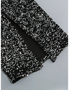 Long-Sleeve Sequin Feather-Cuff Midi Dress - garment detail