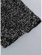 Long-Sleeve Sequin Feather-Cuff Midi Dress - garment detail