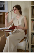 French Ramie Two-Piece Set: 100% Linen Feel & Effortless Chic for Work