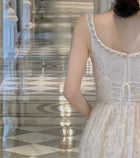 Almond Feather-Trim Sequin Cocktail Midi Dress - garment detail