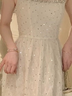 Almond Feather-Trim Sequin Cocktail Midi Dress - garment detail