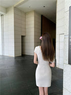 One-Shoulder Ruched Fitted Dress - garment detail