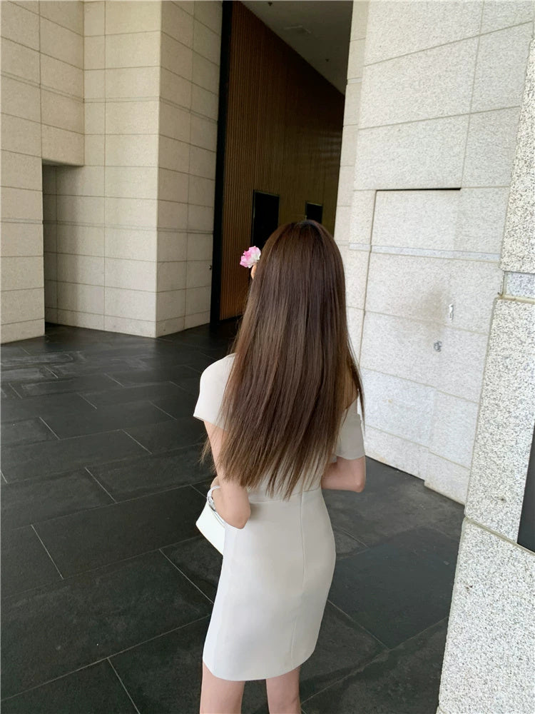 One-Shoulder Ruched Fitted Dress - garment detail