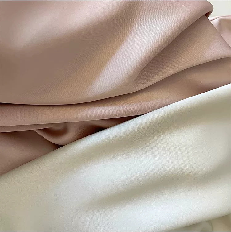 Beaded V-Neck Puff-Sleeve Satin Maxi Dress - garment detail