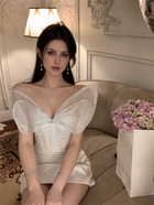 White Off-Shoulder Corset Mini Dress - White