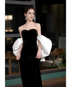 Black Strapless Corset Maxi Dress - Black