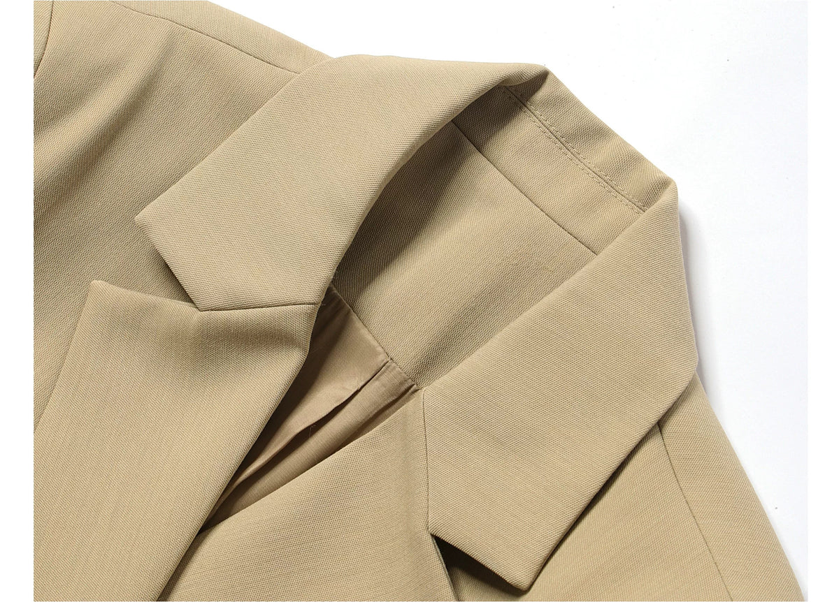 Belted Long Sleeve Blazer Mini Dress - garment detail or back view