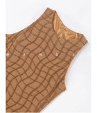 Sleeveless Textured Check Knit Maxi Dress - garment detail or back view