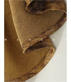 Gold Cowl Neck Satin Slip Dress - garment detail or back view