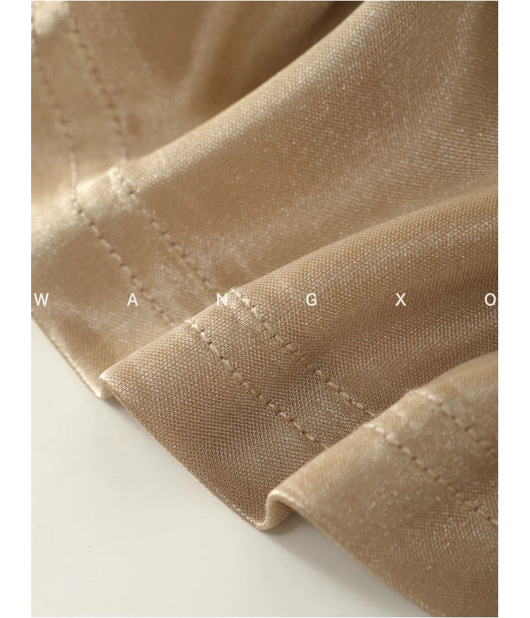 Metallic Knit Slip Midi Dress - garment detail
