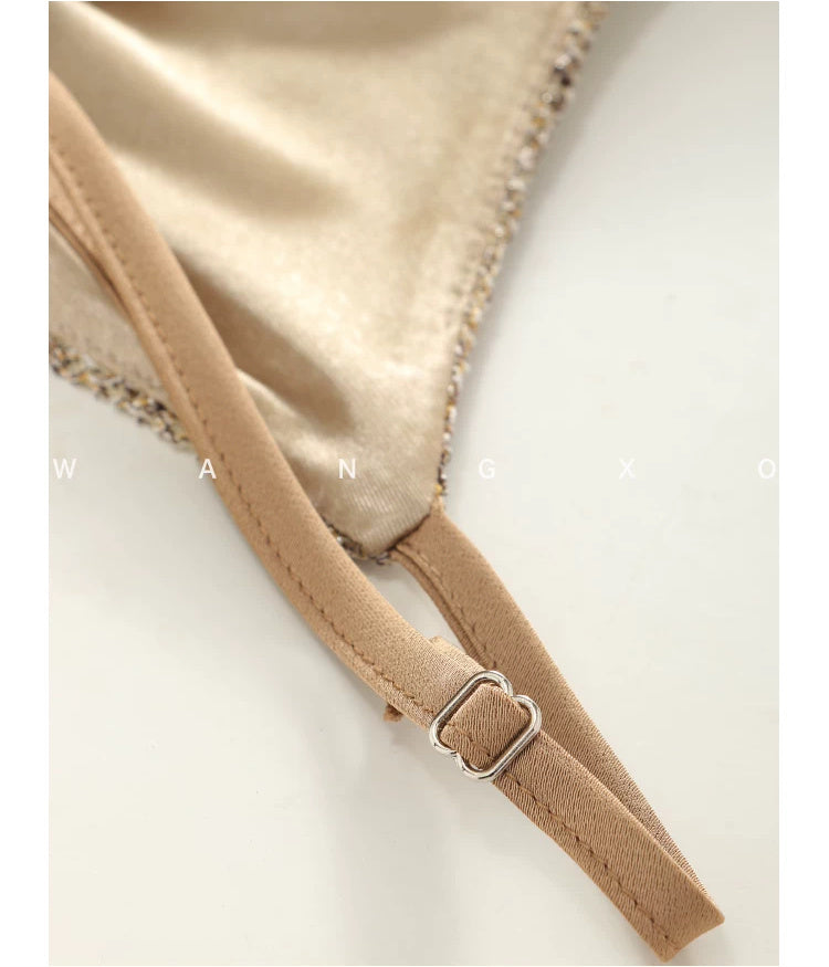 Metallic Knit Slip Midi Dress - garment detail