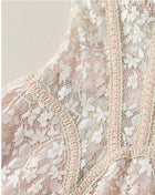 Blush Floral Lace Corset Midi Dress - garment detail