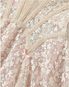 Blush Floral Lace Corset Midi Dress - garment detail