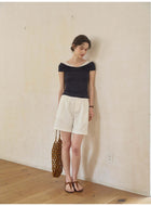Contrast Color Tencel Cool Breathable Short Sleeve T-Shirt Women Casual Loose Top