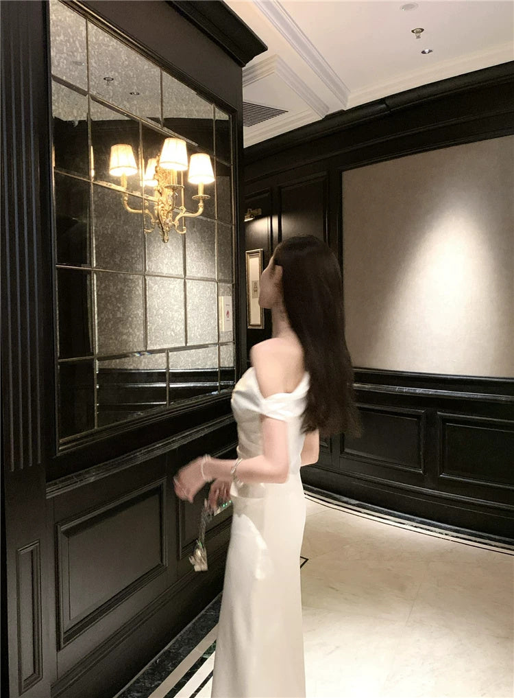 Draped One-Shoulder Fitted Dress - garment detail