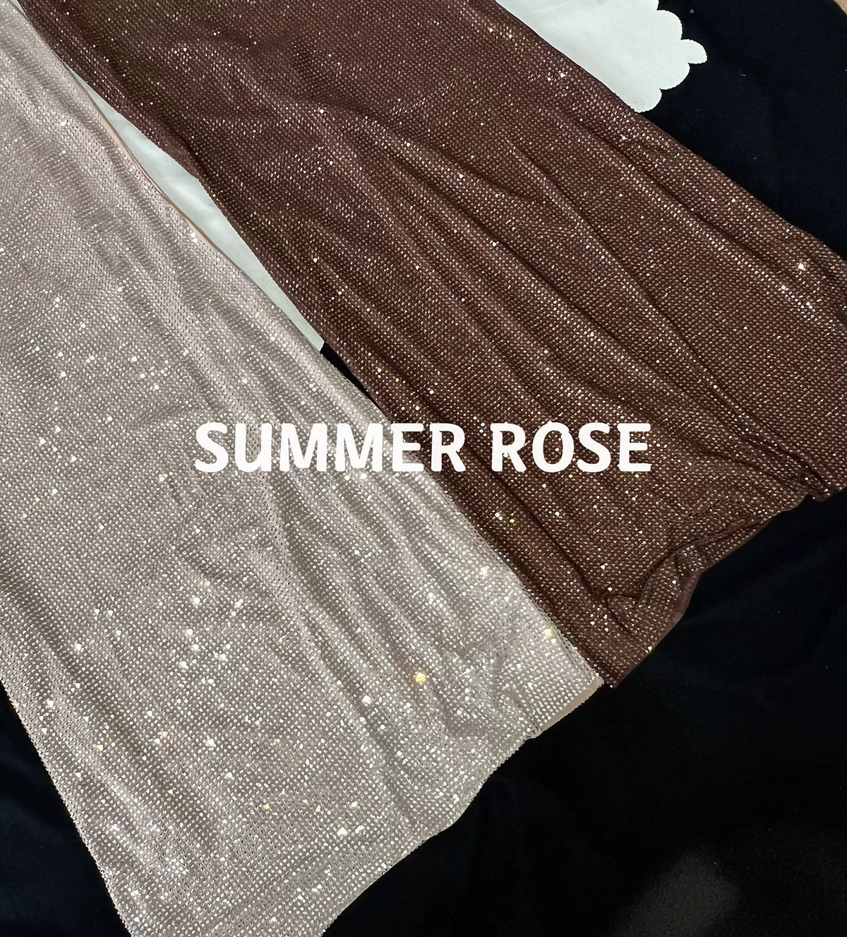 Rhinestone-Strap Fitted Maxi Dress - garment detail