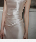 Draped Cowl-Neck Sleeveless Mermaid Maxi Dress - garment detail