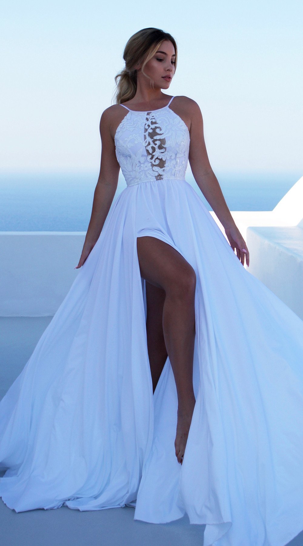 Women's Spaghetti-Strap Maxi Evening Dress