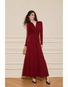 Red Fitted Evening Maxi Dress - Tango Red