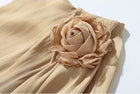 Apricot Cowl-Halter Open-Back Evening Dress - garment detail