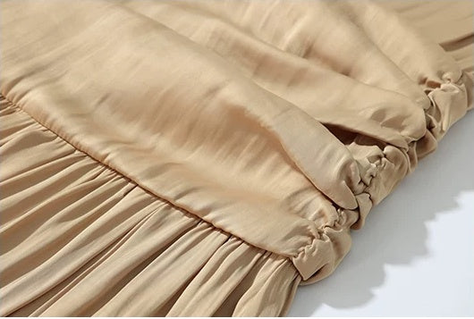 Apricot Cowl-Halter Open-Back Evening Dress - garment detail