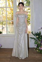 Champagne Sequin Off-Shoulder Ruched Maxi Dress - Champagne Gold / Style A