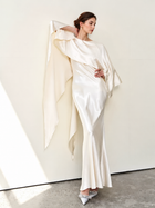 Open-Back Scarf Maxi Dress - Ivory