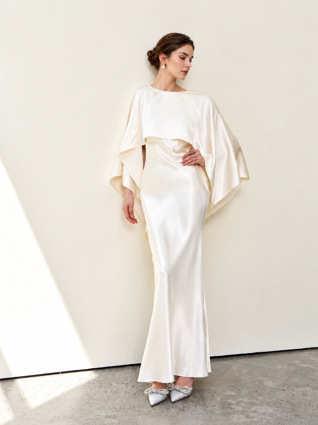 Open-Back Scarf Maxi Dress - Ivory