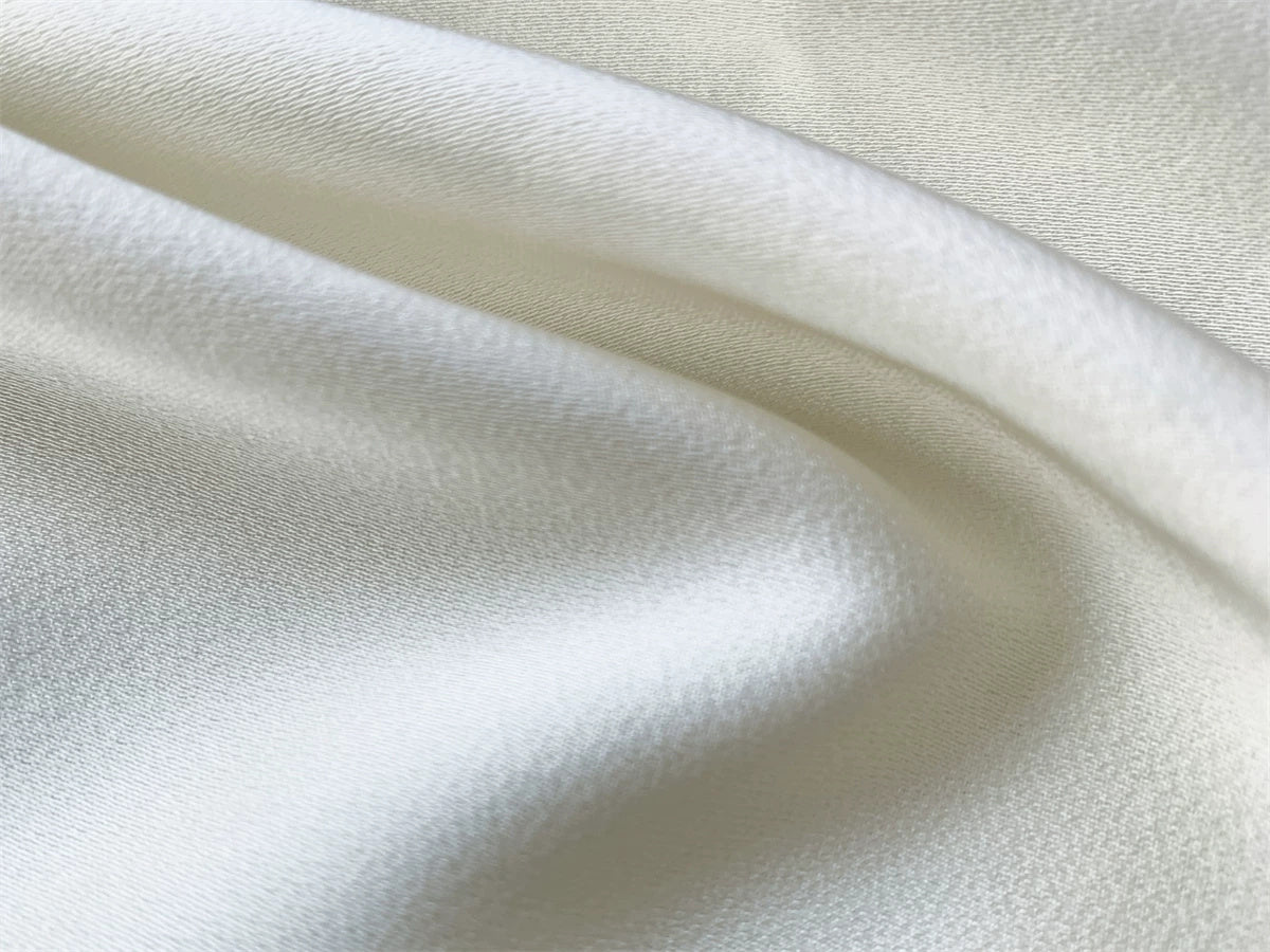 Ivory Ruffle-Neck Satin Mermaid Evening Dress - garment detail