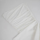 White Mesh-Panel Fitted Evening Maxi Dress - garment detail