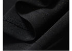 Draped Neck Brooch Detail Asymmetric Maxi Dress - garment detail or back view