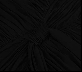 Black Plunging Halter Evening Maxi Dress - garment detail