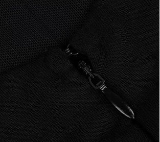 Black Plunging Halter Evening Maxi Dress - garment detail