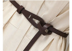 Belted Long Sleeve Satin Shirtdress - garment detail or back view