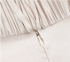 Champagne High-Neck Pleated Evening Maxi Dress - garment detail