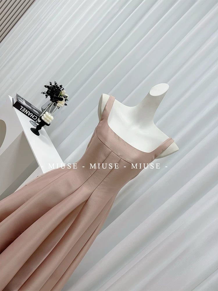 Spaghetti-Strap Fit-and-Flare Party Maxi Dress - garment detail