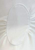 Ivory Square-Neck Long-Sleeve Evening Dress - garment detail