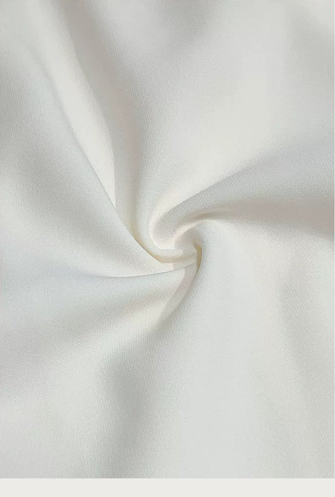 Ivory Square-Neck Long-Sleeve Evening Dress - garment detail