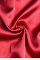 Red Satin Cascade-Ruffle Evening Maxi Dress - garment detail