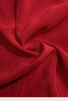 Red Satin Cascade-Ruffle Evening Maxi Dress - garment detail