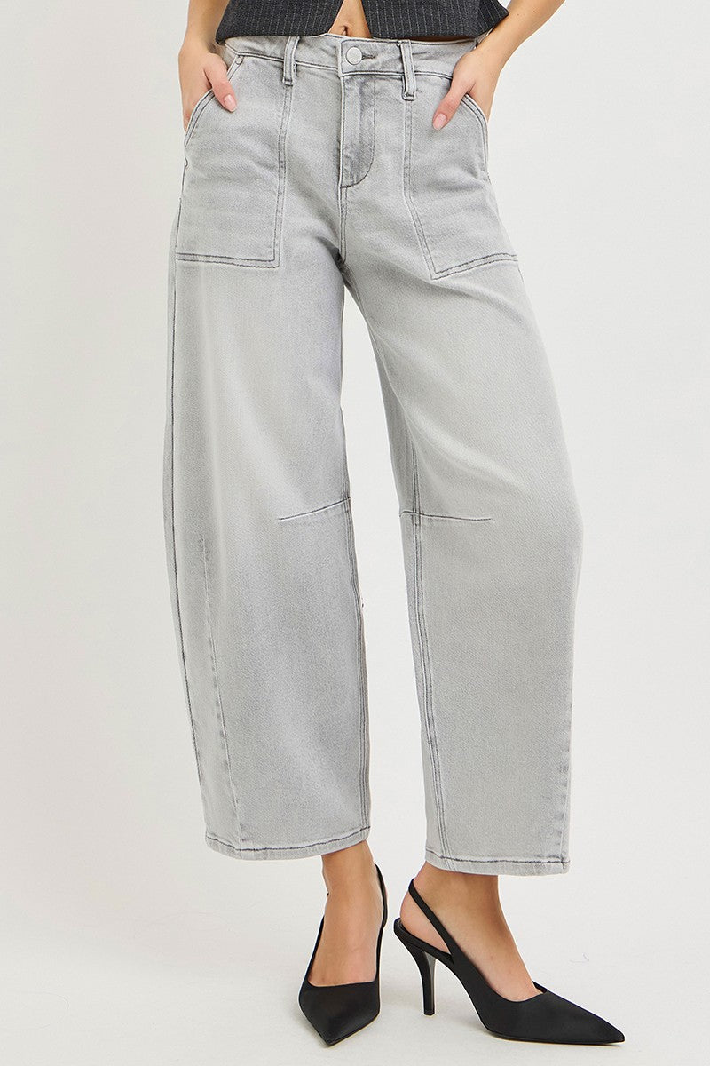 Slouchy Cropped Barrel Jeans