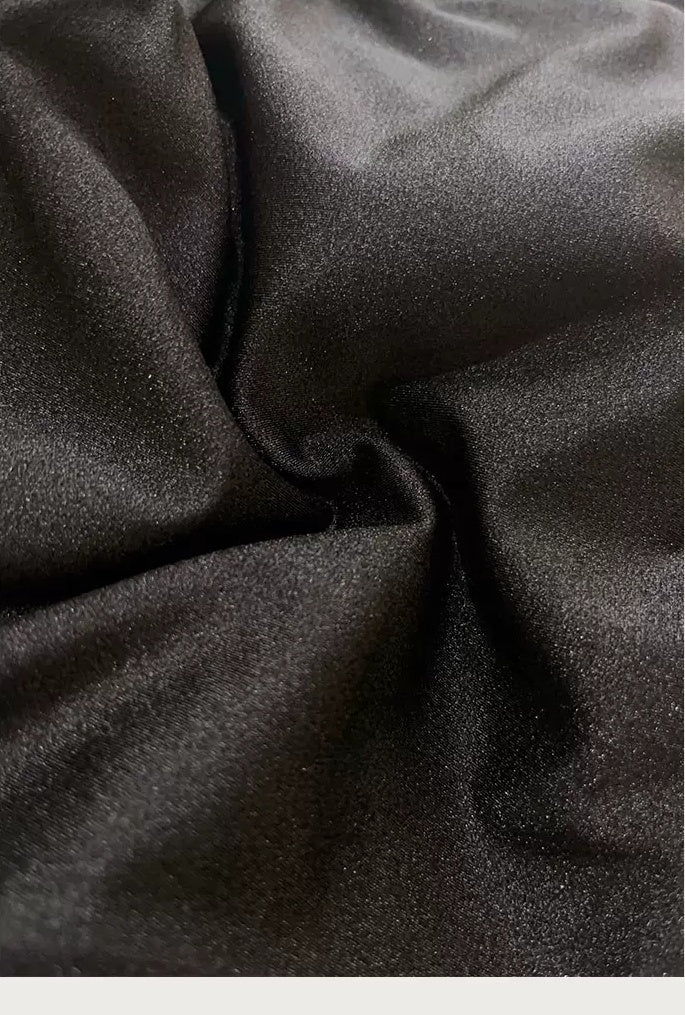 Black Off-Shoulder Ruffle Mermaid Evening Dress - garment detail