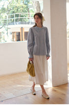 French Style Embroidered Cotton Lyocell Blouse Women Asymmetric Bow Collar Shirt