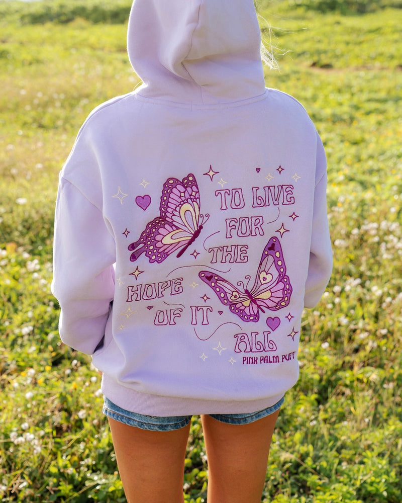 "To Live For the Hope of it All" Hoodie in Lilac